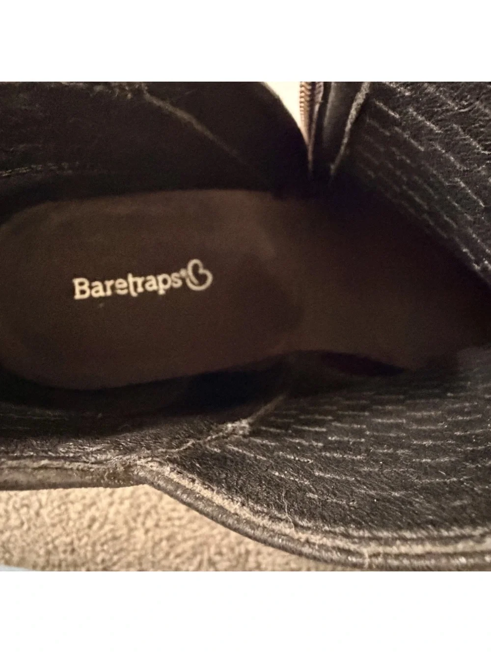 BARETRAPS BOOTIE POSTURE + WOMENS CALLIE BLACK SUEDE SIZE 8.5